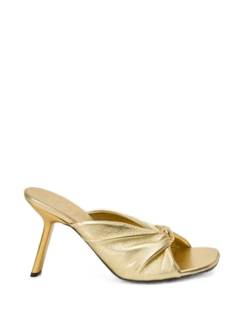 LOEWE Pebble gathered leather sandals Gold L616465XA9