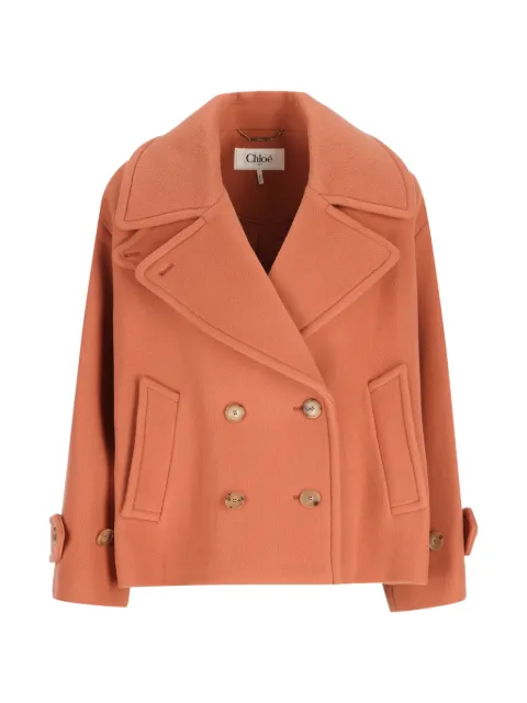 Chloé double-breasted buttoned jacket Orange CH25WMA96272