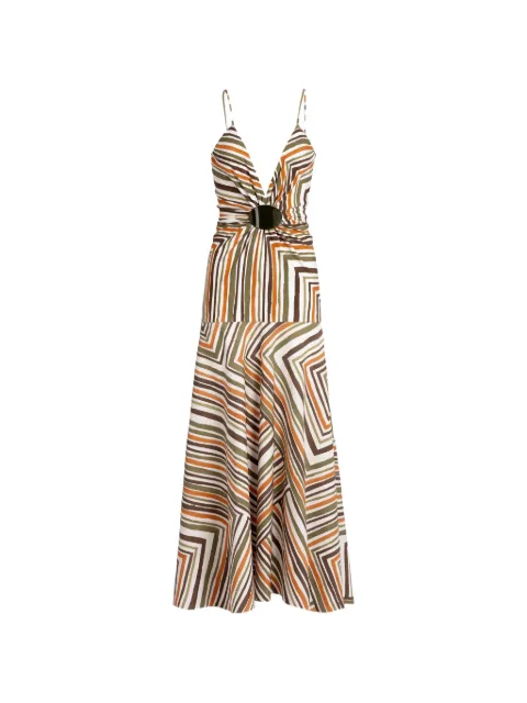 Silvia Tcherassi Emeli striped midi dress Neutrals ST26132