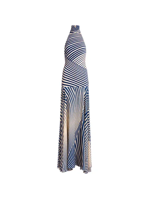 Silvia Tcherassi Leonore striped halterneck maxi dress Blue ST261360