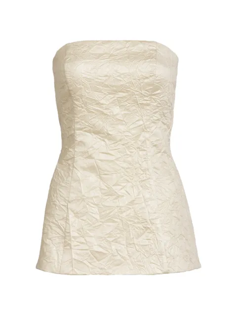 Silvia Tcherassi Astor crinkled-effect top Neutrals ST26133