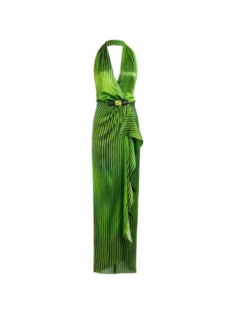 Silvia Tcherassi Gypsy striped ruffled midi dress Green ST26137