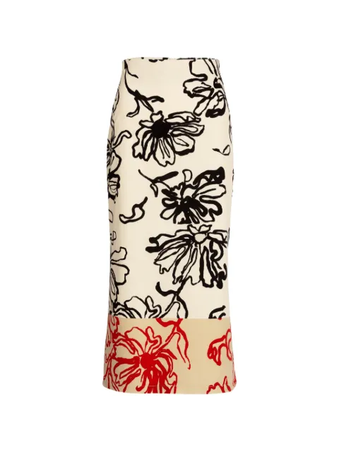 Silvia Tcherassi Atira floral-print midi skirt Neutrals ST26134