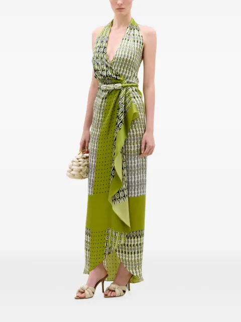 Silvia Tcherassi abstract-print wrap maxi dress Green ST261368
