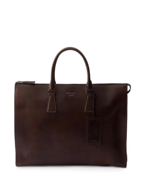 Prada leather tote bag Brown 2VG039VYOM2ZQ6