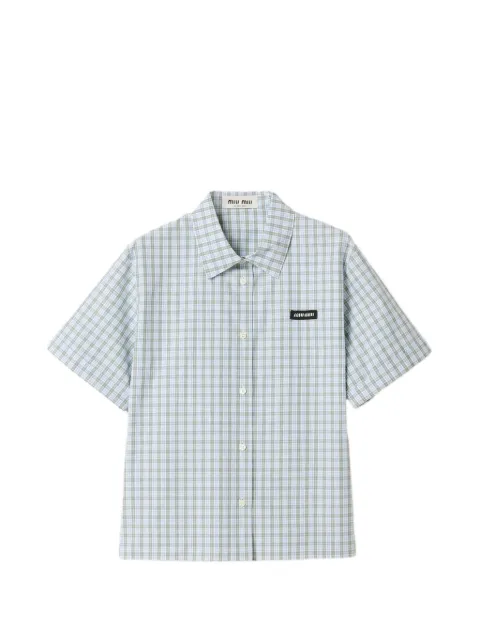 Miu Miu check-pattern poplin shirt White MK1959SOOO196L