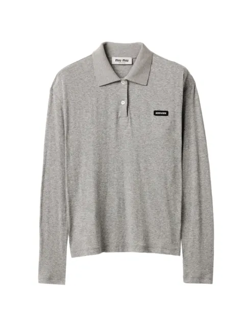 Miu Miu ribbed jersey polo shirt Grey MJL050SOOO133O