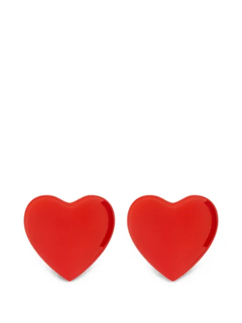 Moschino heart-motif clip-on earrings Red 26271A91128401