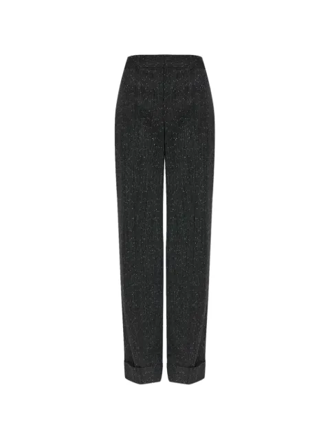Alexander McQueen pintuck-detail turn-up trousers Grey 876673QJAGG