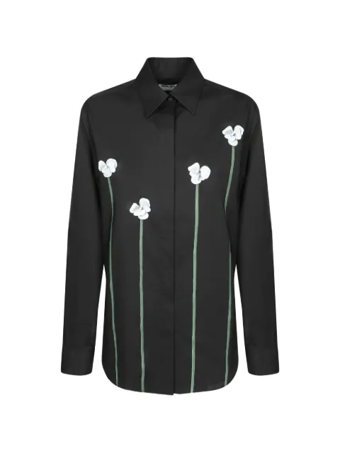 Moschino floral-appliqué shirt Black 02214311555