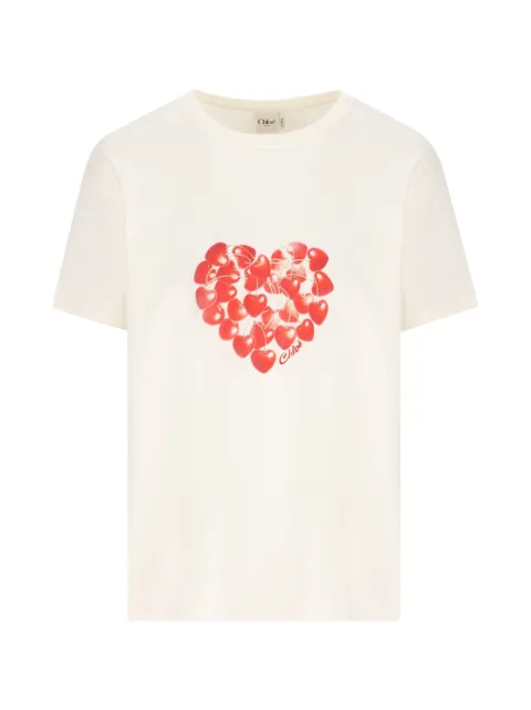 Chloé cherry-print T-shirt White CH26AJH41880