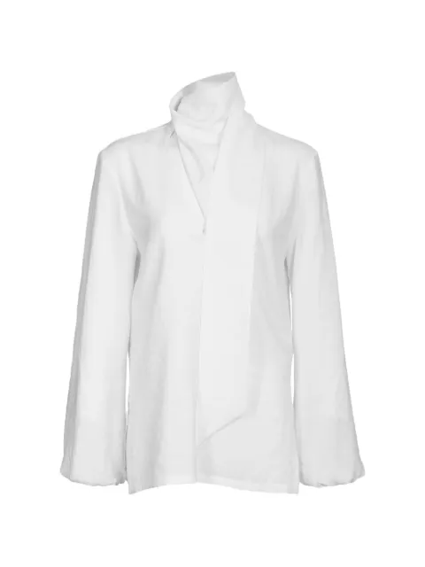 Silvia Tcherassi Alanis scarf-detail high-neck blouse White ST26134