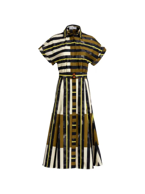 Silvia Tcherassi Noor striped midi dress Green ST26132