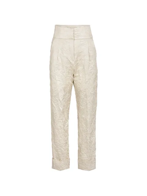 Silvia Tcherassi Moad crinkled-finish cropped trousers White ST261336