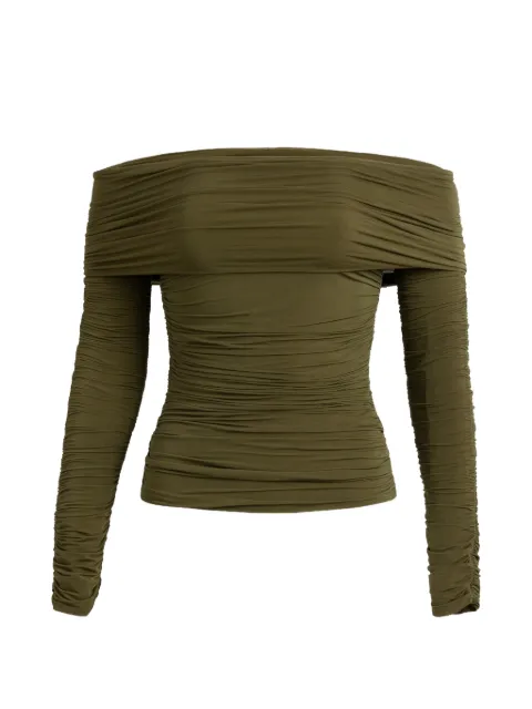 Silvia Tcherassi Estelle off-shoulder ruched jersey Green ST261300