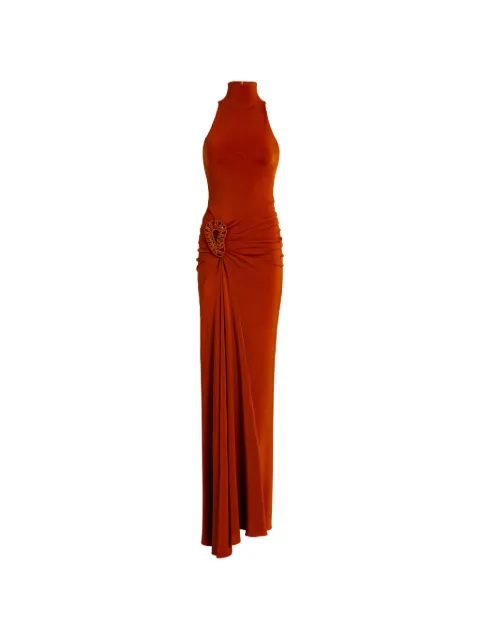 Silvia Tcherassi Frances ring-detail ruched maxi dress Orange ST261318