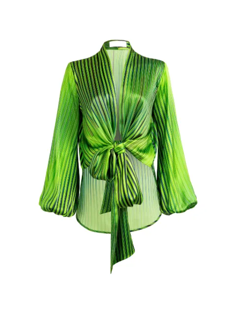 Silvia Tcherassi Honey tie-fastening striped blouse Green ST261372