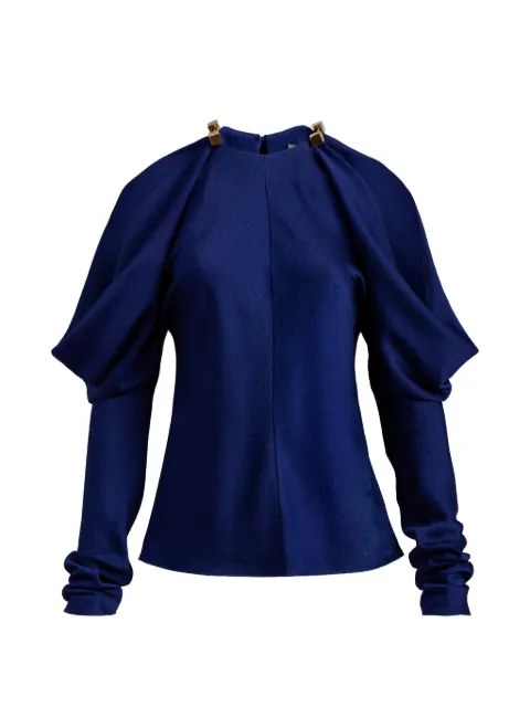 Silvia Tcherassi Kina hardware-detail cold-shoulder blouse Blue ST261365