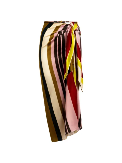 Silvia Tcherassi Viveka striped wrap midi skirt Pink ST261383