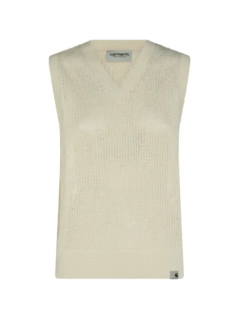 Carhartt WIP open-knit V-neck sweater Neutrals I036852