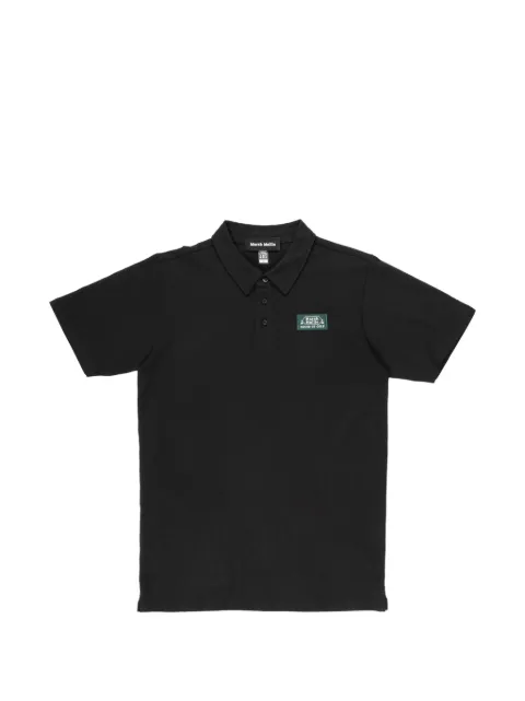 Marsh Maille logo-patch polo shirt Black MM006CL2BLK