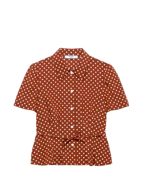 Prada polka-dot marocain shirt Brown P499HSOOO19ZN
