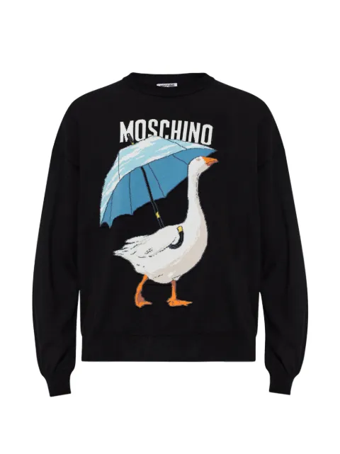 Moschino goose-intarsia crew-neck sweater Black 262EA09185511