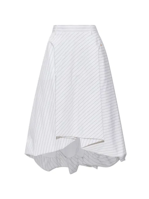 Moschino striped asymmetric midi skirt White A01235532