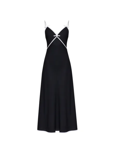 Moschino bow-detail spaghetti-strap dress Black A04365533
