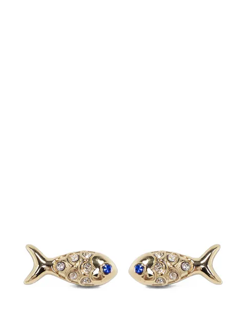 Kate Spade crystal-embellished fish-motif earrings Gold KO862