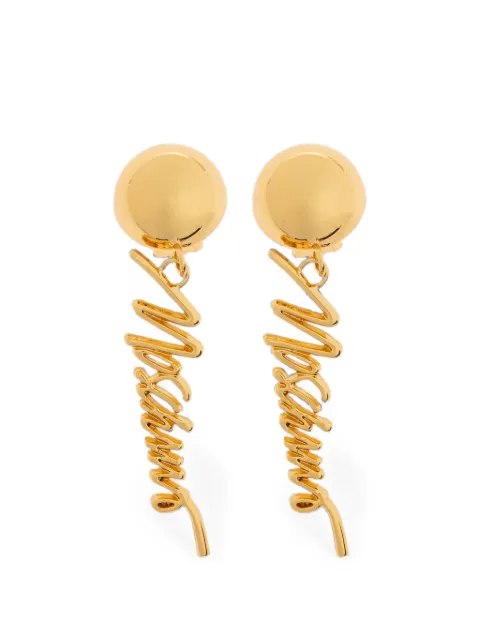 Moschino logo-pendant clip-on earrings Gold 26271A91168402