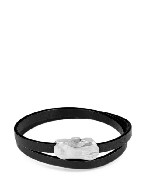 Tateossian double-wrap leather bracelet Silver TABRRHSLAM0006