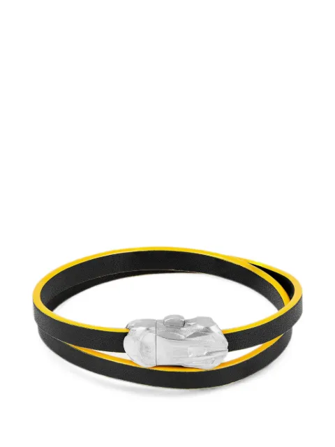 Tateossian double-wrap leather bracelet Black TABRRHSLAM0006