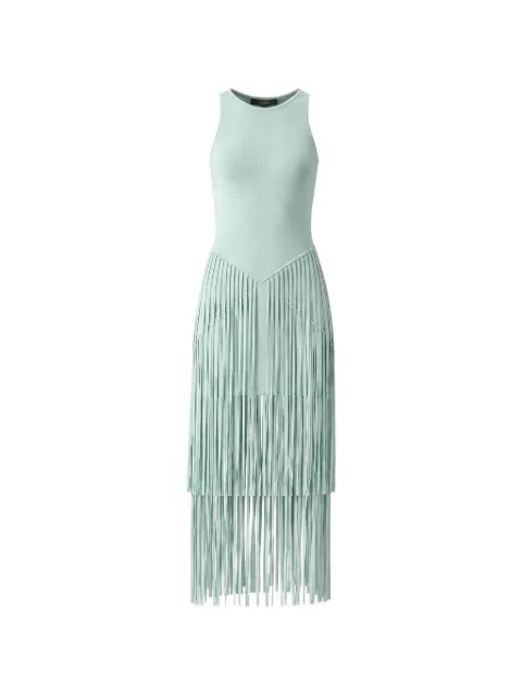 Toccin Jora fringe-trimmed dress Green TU6100K236
