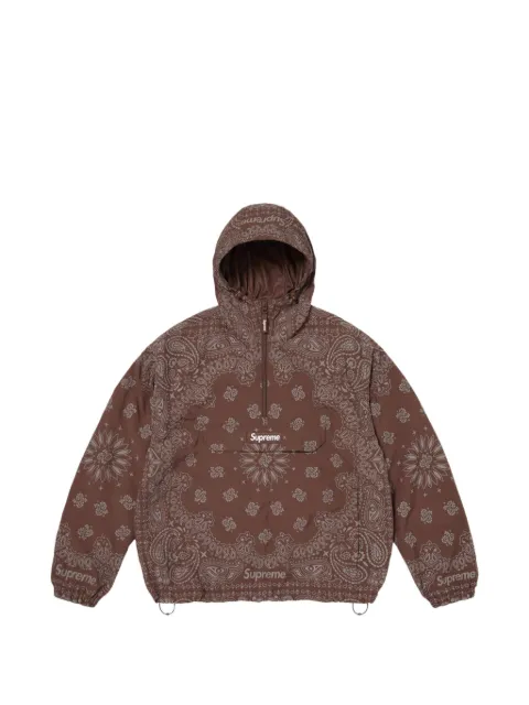 Supreme bandana-print hoodie Brown SU27748