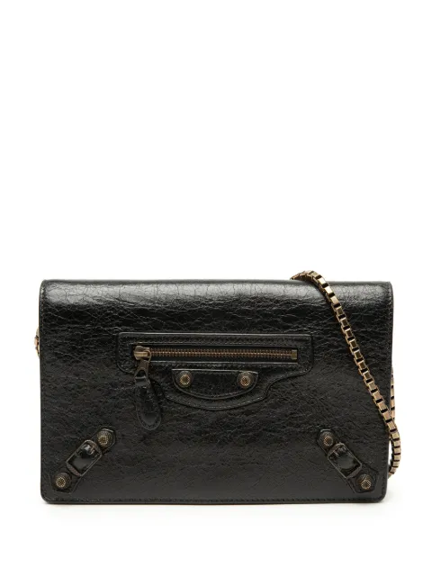 Balenciaga Pre-Owned 2000-2026 Lambskin Motocross Giant 12 Wallet on Chain crossbody bag Black HMFDTDSU0ORDGA5V