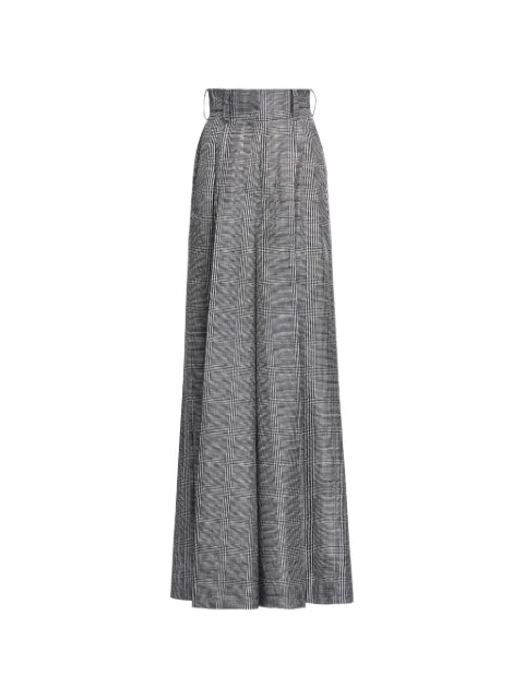 Elie Saab Prince de Galles-print silk trousers Grey P0187PS26TS002
