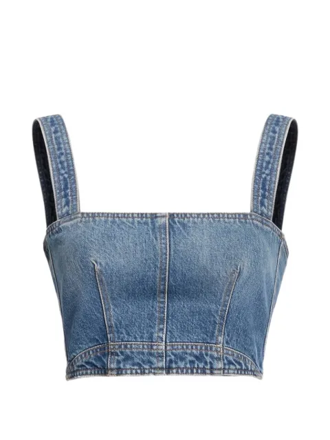 Elie Saab cropped denim top Blue TO319NS26D0002