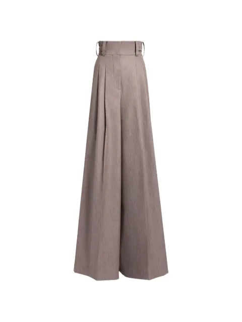 Elie Saab pleated twill trousers Brown P0187NS26POT02