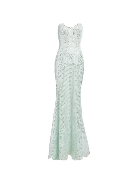 Elie Saab sequin-embroidered strapless maxi dress Green D1175NS26YA063