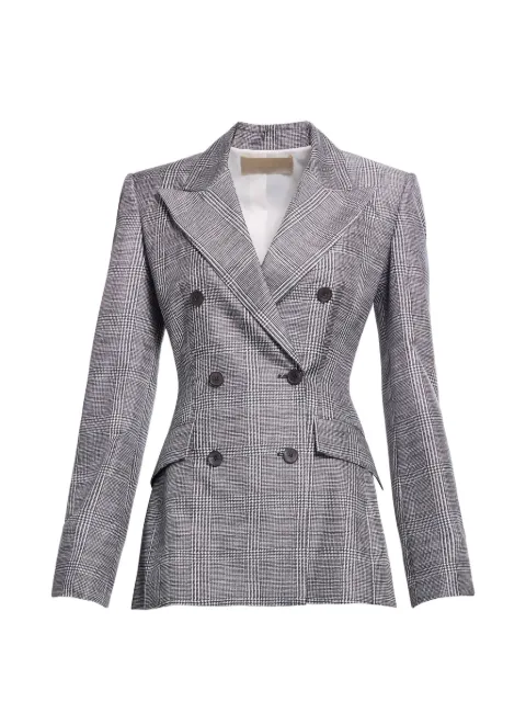 Elie Saab Prince of Wales check double-breasted blazer Grey J0229PS26TS002