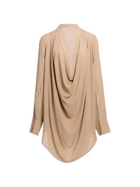 Elie Saab draped silk blouse Neutrals TO317NS26SI001