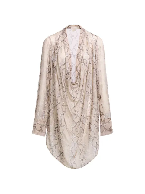 Elie Saab python-print draped blouse Neutrals TO317PS26CH010
