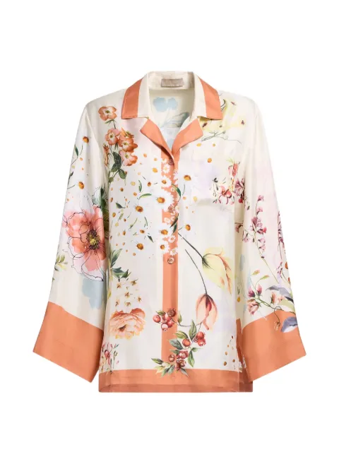 Elie Saab floral-print silk shirt Neutrals SH158PS26TL004