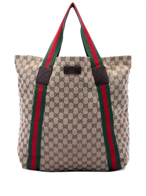 Gucci Pre-Owned 2016-2026 GG Canvas Web tote bag Neutrals THASOAZ55MC1PD1E