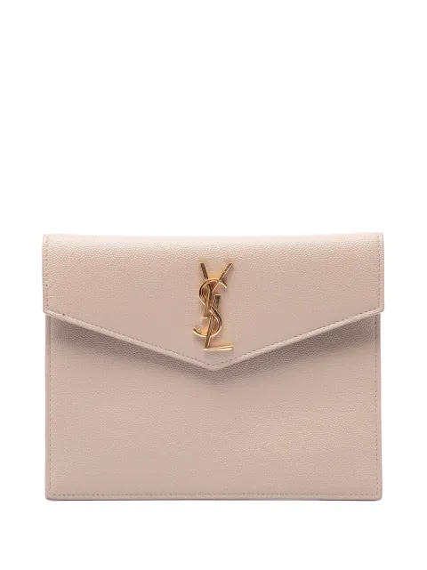 Saint Laurent Pre-Owned 2021 Baby Grain De Poudre Uptown Pouch clutch bag Neutrals SZHBKQM5NKONJ7KJ