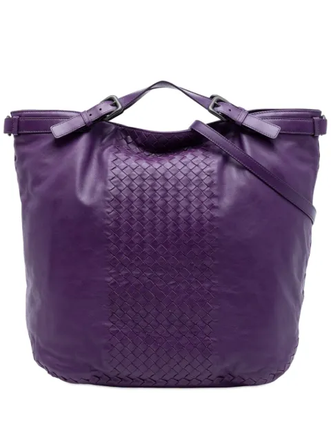 Bottega Veneta Pre-Owned 2012-2026 Intrecciato Trimmed Nappa satchel Purple E1AKBCO20R7CAMD1
