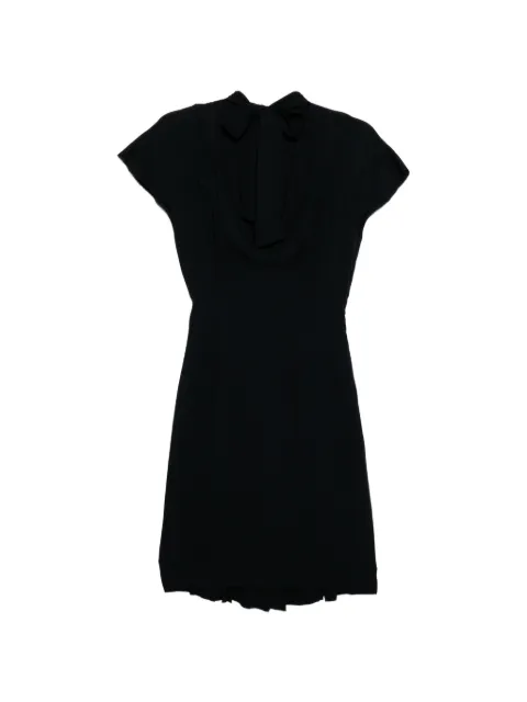 Christian Dior Pre-Owned tie-neck short-sleeve dress Black CSVM9270