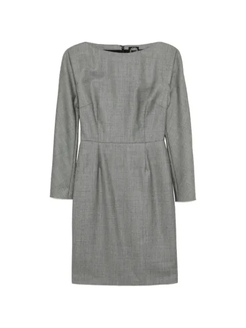 Christian Dior Pre-Owned boat-neck long-sleeve dress Grey CSVM9272