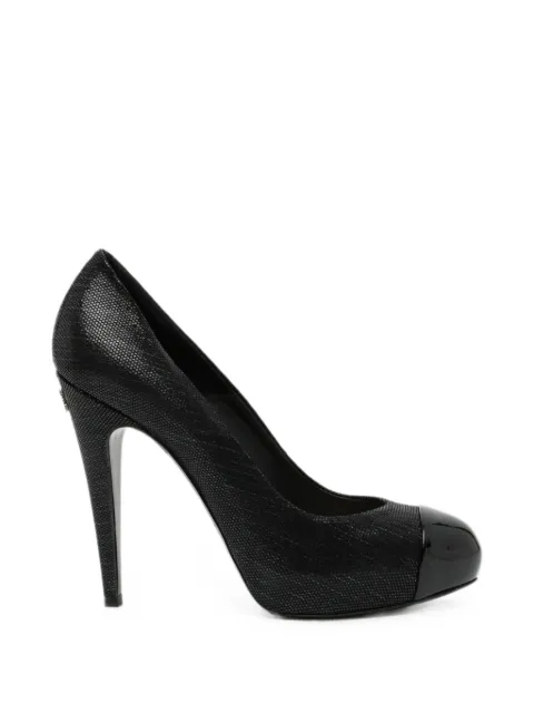 CHANEL Pre-Owned 120mm cap-toe metallic pumps Black CSVM9308